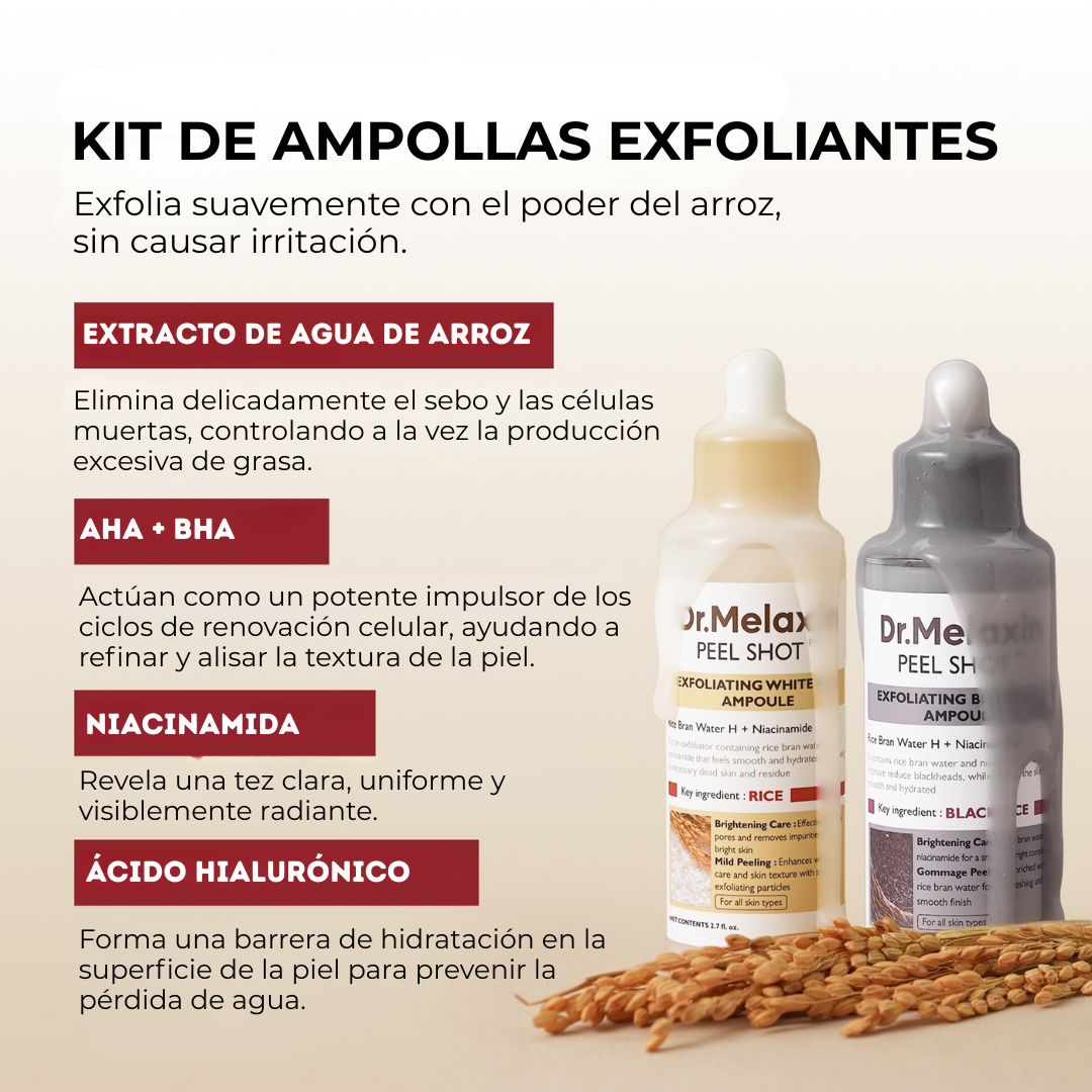 Kit Exfoliante de Arroz para una Piel Luminosa (Set 2 botellas)