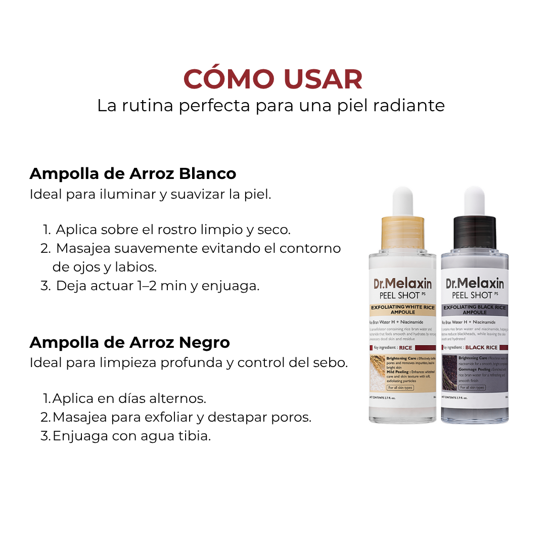 Kit Exfoliante de Arroz para una Piel Luminosa (Set 2 botellas)
