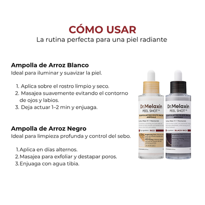 Kit Exfoliante de Arroz para una Piel Luminosa (Set 2 botellas)